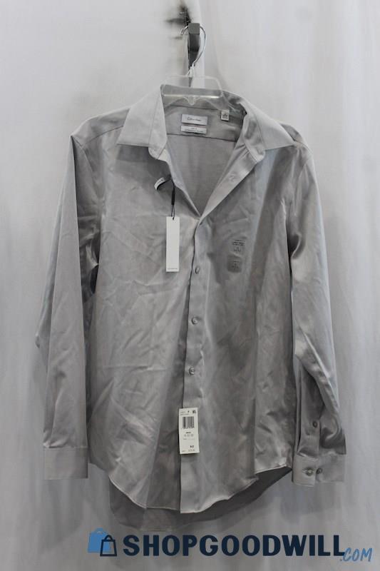 NWT Calvin Klein Mens Gray Dress Shirt Sz 16-32/33