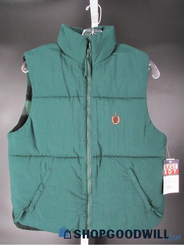 NWT Bugle Boy Men's Vintage Green Puffer Full Zip Vest SZ L