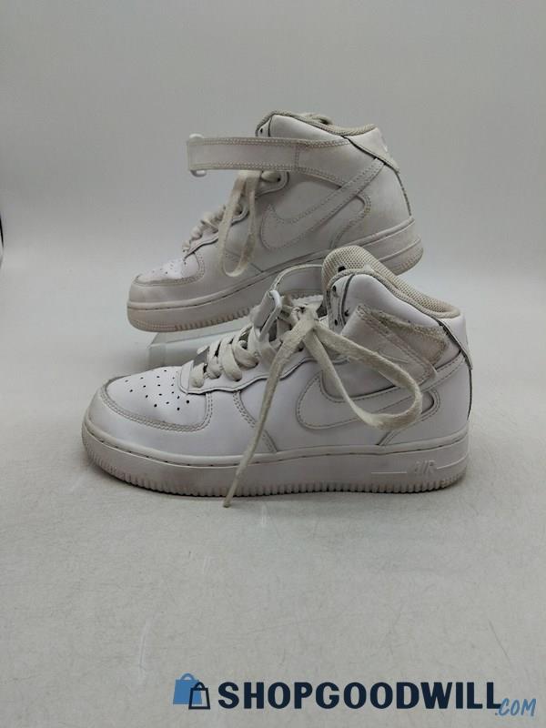 Nike Air Force 1 Youth White Mid Top Lace-up with Strap Sneaker SZ 5Y