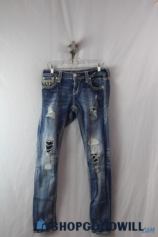 Rock Revival Woman's Blue Straight Jeans sz 28