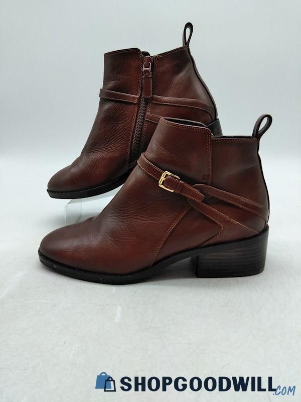 Cole Haan Women's Brown Leather Side Zip Ankle Booties SZ 7