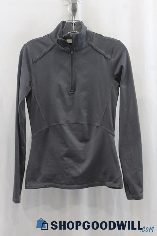 Athleta Womens Dark Gray 1/4 Zip Sweater Sz XS