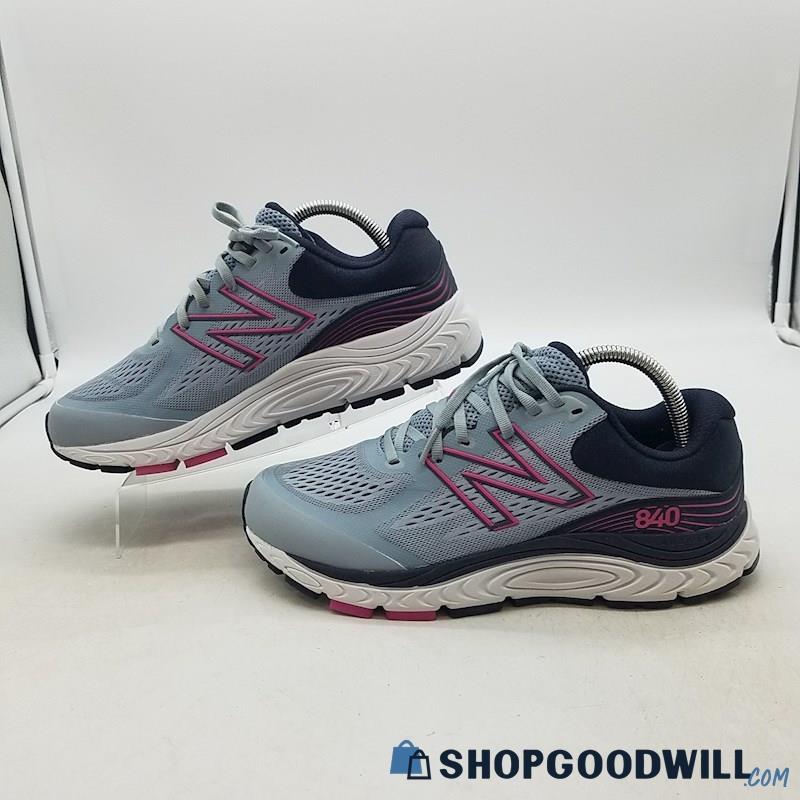 New Balance Women's 840 B V5 Cyclone Magenta Pop Gray Mesh Sneakers Sz 9.5