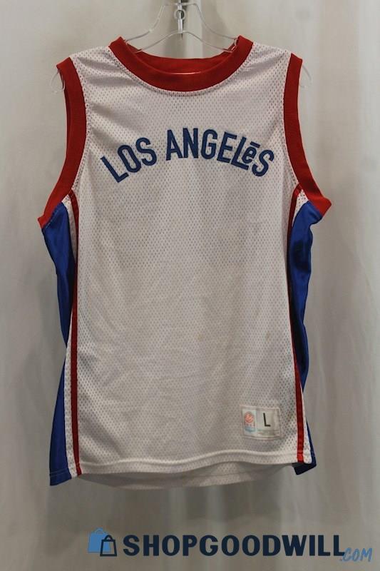 ES La Courtside Women's White/Red Los Angeles #95 Basketball Jersey SZ L