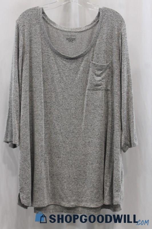 Lane Bryant Women's Heather Gray Pullover Blouse SZ 26/28