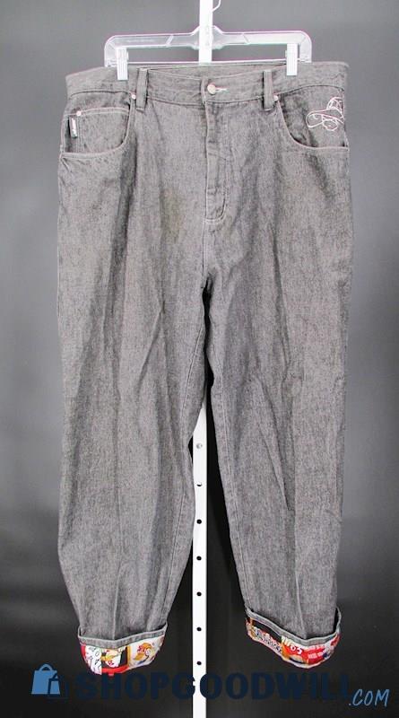 School of Hard Knocks Men's Vintage Grey Straight Jeans SZ 38