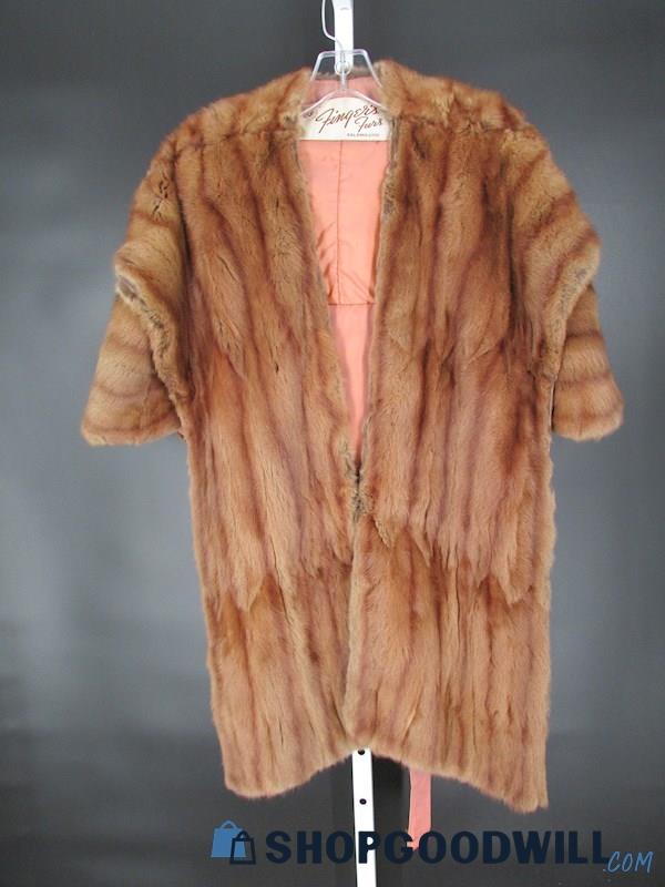 Finger's Furs Women's Vintage Brown Mink Fur Stole One Size 