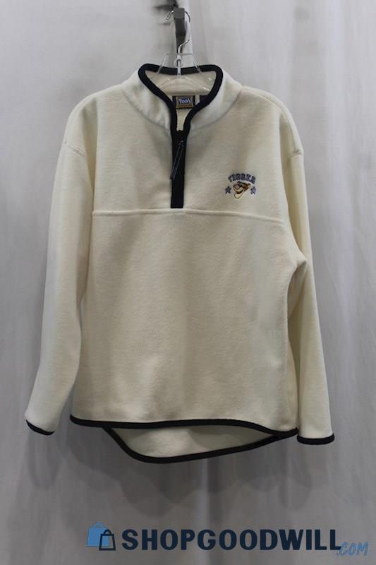 Winnie The Pooh Women's White Tigger Half Zip Fleece Sweater SZ M