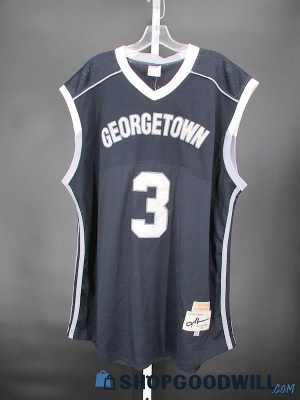 Georgetown Allen Iverson 3 Men's Vintage Navy/White Basketball Jersey SZ 54 