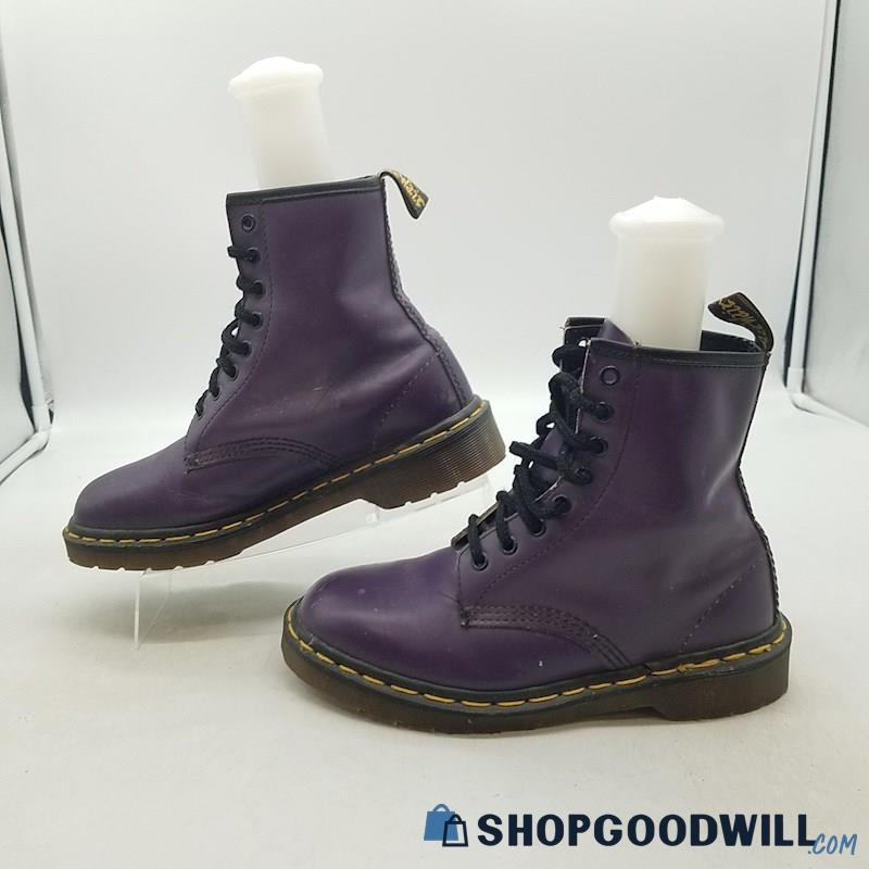 Dr. Martens Women's 1460 Pascal Purple Leather Combat Boots Sz 5