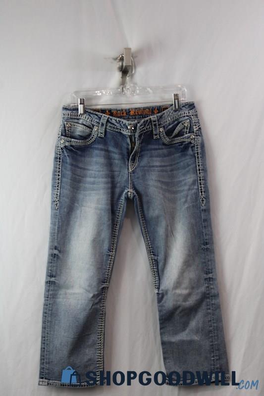 Rock Revival Woman's  Blue Capri Jeans sz 31