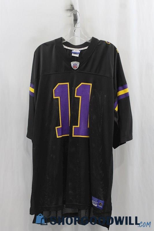 NFL Men's Black/Purple MN Vikings #11 Football Jersey SZ 2XL