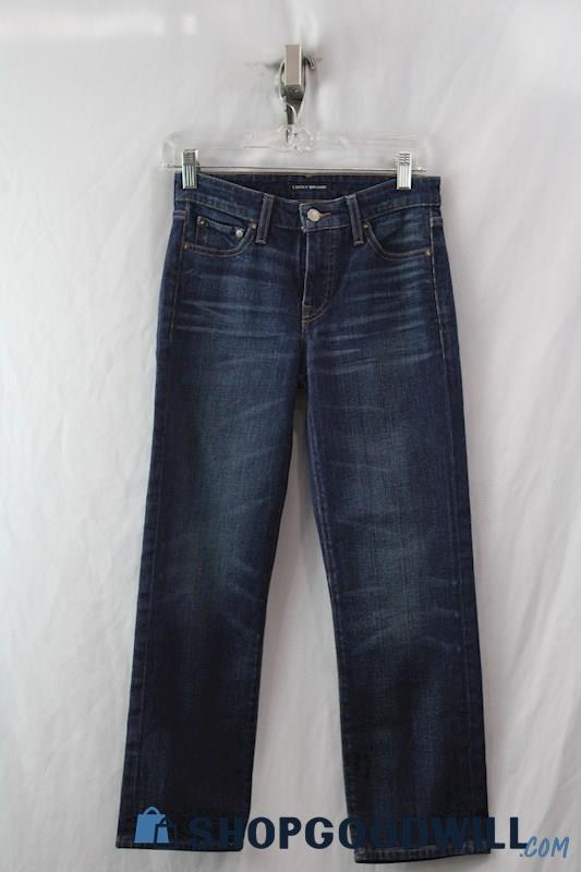 Lucky Brand Women's Dark Blue Cropped Straight leg Jean SZ 00