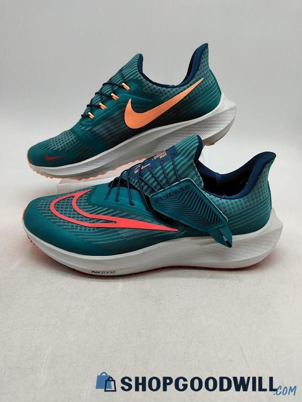 Nike Air Men's Teal/Orange Zoom Pegasus 39 FlyEase Low Running Shoes SZ 9.5