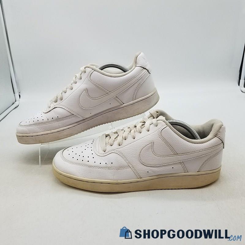 Nike Men's Court Vision Low White Leather Sneakers Sz 9.5