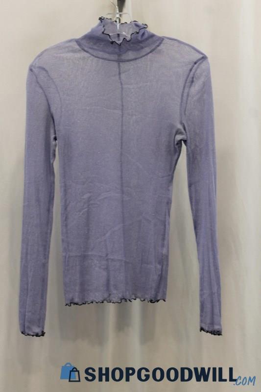 Free People Women's Blue Sheer Sweater SZ M