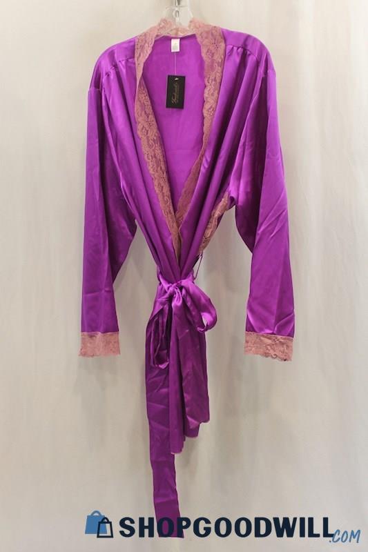 NWT Fredrick's of Hollywood Women's Purple Satin Robe SZ 2X