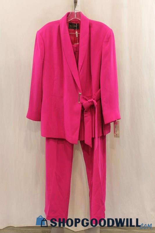 NWT Exaltation Paris Women's Pink Blazer/Dress Pant 2PC Set SZ 46