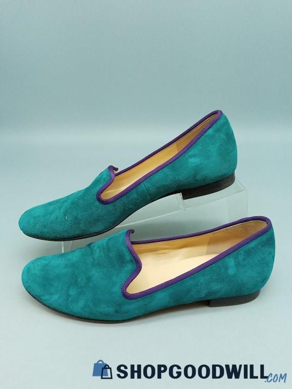 Cole Haan Women's Teal Green & Purple Suede Loafer Flats SZ 7