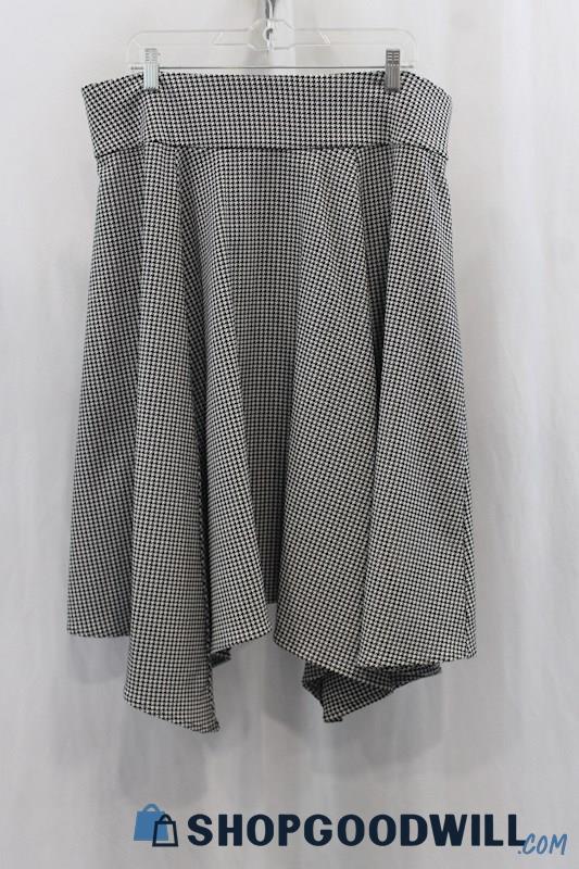 Lane Bryant Women' Black/White Tweed Pattern Sharkbite Skirt SZ 18/20