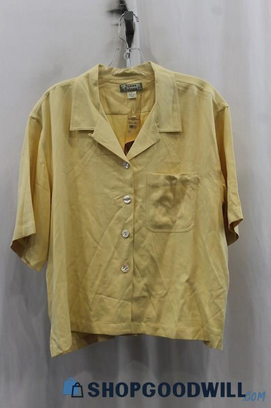 NWT Tommy Bahama Women's Yellow Button Up Shirt SZ L