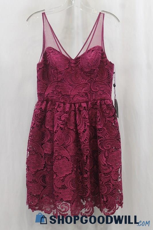 NWT Adrianna Papell Women's Purple Lace Tank Dress SZ 6