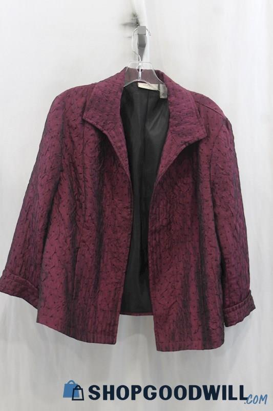 Chicos Womens Purple/Black Open Coat Sz L