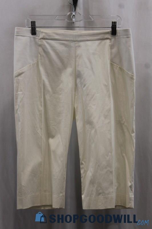 NWT BCBG Women's White Capri Pant SZ L