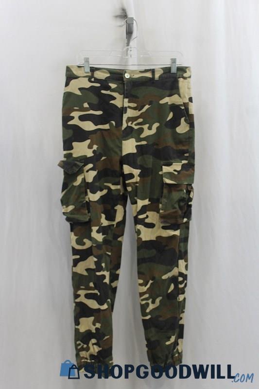 Love Tree Womens Brown/Green Camo Cargo Joggers Sz L