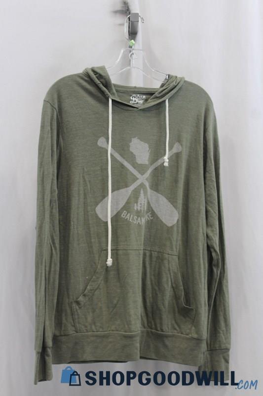 Blue 84 Mens Olive Green Light Weight Hoodie Sz S