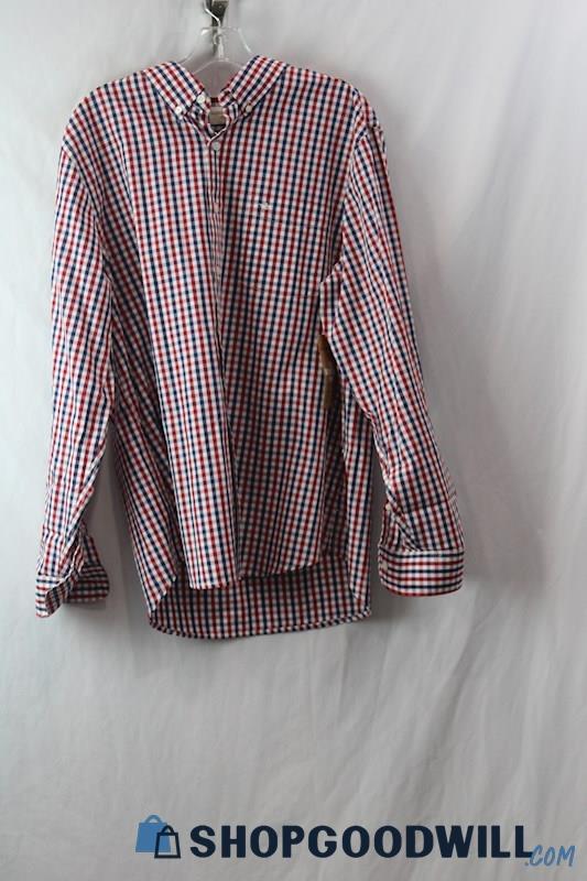 NWT Dockers Men's Red/White/Blue Button up sz L