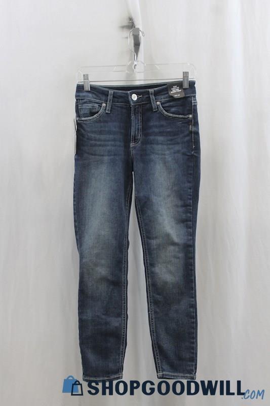 NWT Silver Jeans Womens Dark Blue Washed Skinny Jeans Sz 25/26