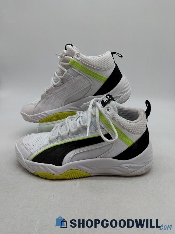 PUMA Men's White/Black/Green Rebound Future Evo Core Sneaker SZ 7