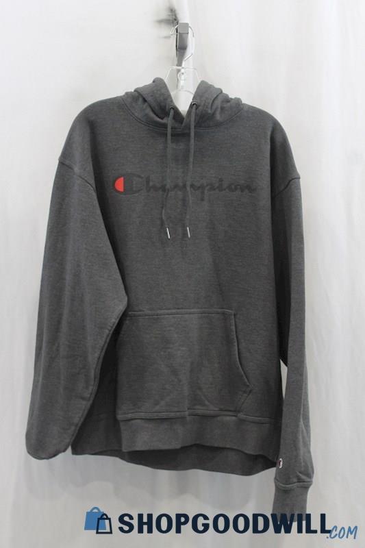 Champion Mens Heather Charcoal Hoodie Sz L