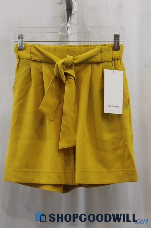 NWT Lululemon Women's Yellow Paperbag Short SZ 4