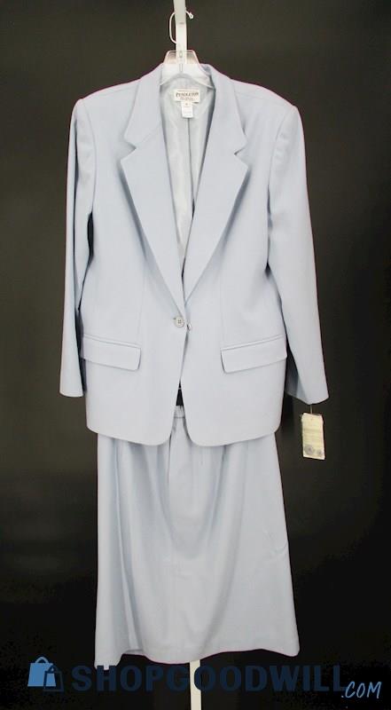 NWT Pendleton Women's Vintage Light Blue Wool Skirt Suit SZ 14