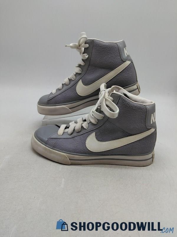 Nike Women's Gray Limited Edition 3D Printed Mid Sneakers SZ 7