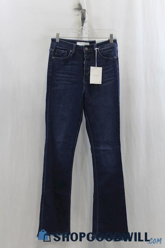 NWT KanCan Womens Dark Blue Button Fly Flare Jeans Sz 7