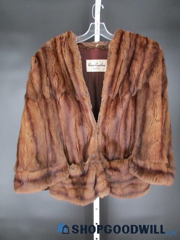 Rosen-Engleson Women's Vintage Brown Mink Fur Cape One Size