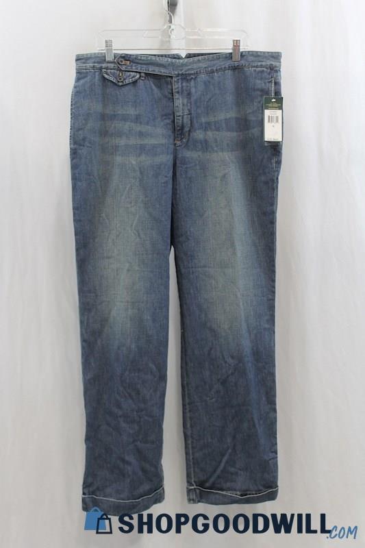 NWT Lauren Ralph Lauren Women's Blue Wash Straight Leg Jean SZ 16