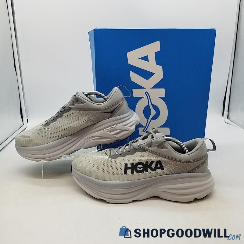 Hoka One One Men's Bondi 8 Gray Mesh Running Shoes Sz 10