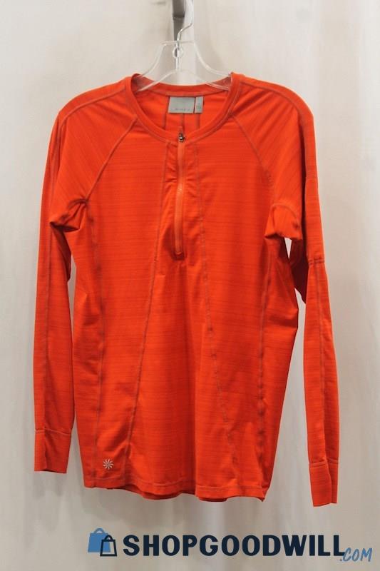 Athleta Women's Heather Red Half Zip Sweater SZ M