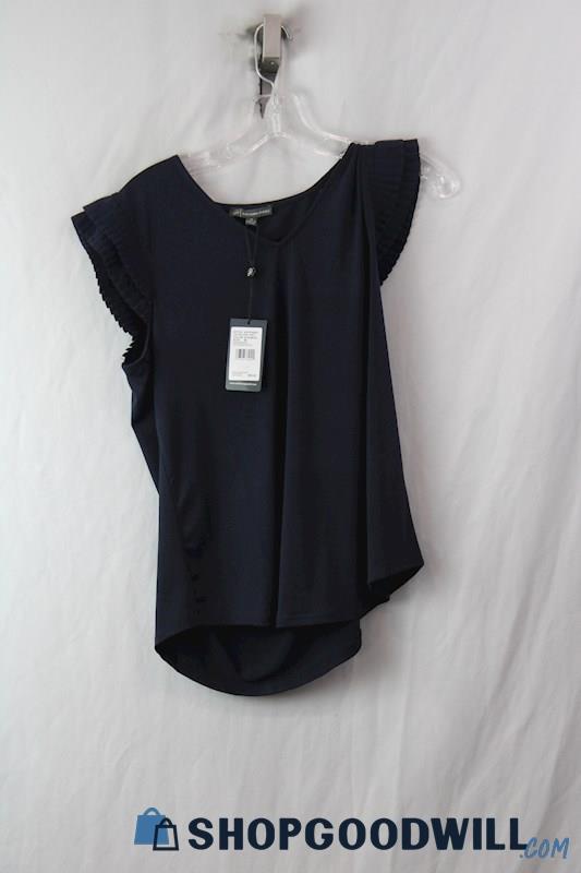 NWT Adrianna Papell Women's Blue Sleeveless Top Sz M