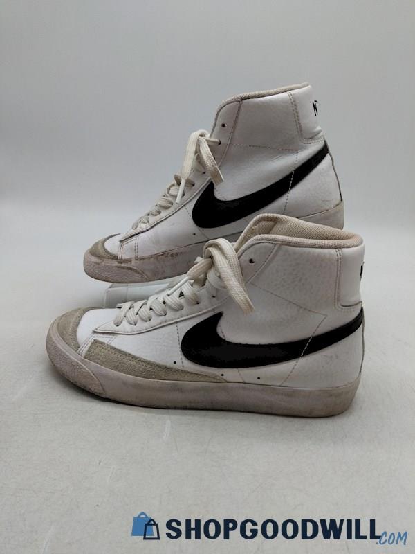 Nike Blazer Mid '77 Vintage Youth White/Black Leather Athletic Shoes SZ 5.5 Y