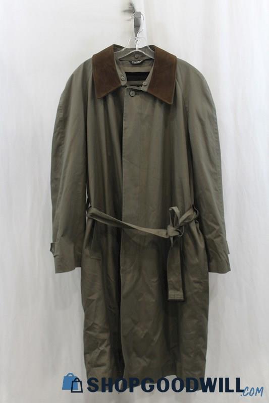 Jos A Banks Men's Gray/Brown Trench Coat SZ 44L