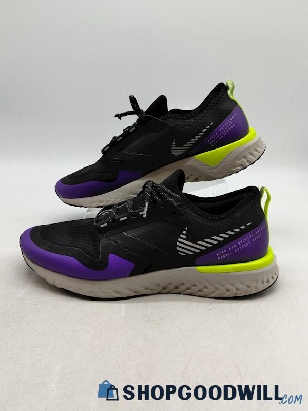 Nike Odyssey React 2 Shield Women's Black/Voltage Purple Running Shoes SZ 11.5