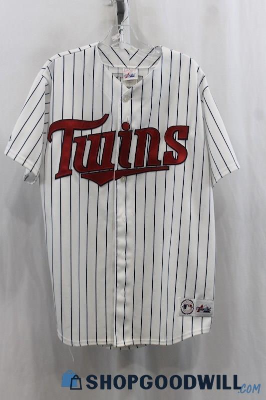 MLB Men's White/Black MN Twins Hunter #48 Baseball Jersey SZ L