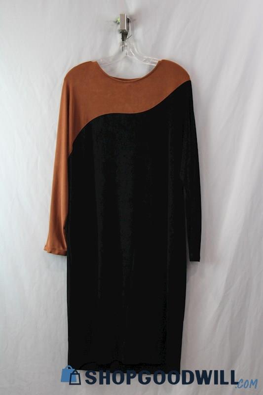 NWT Chico's Women's Sienna/Black Long Sleeve Shift Dress sz L/12