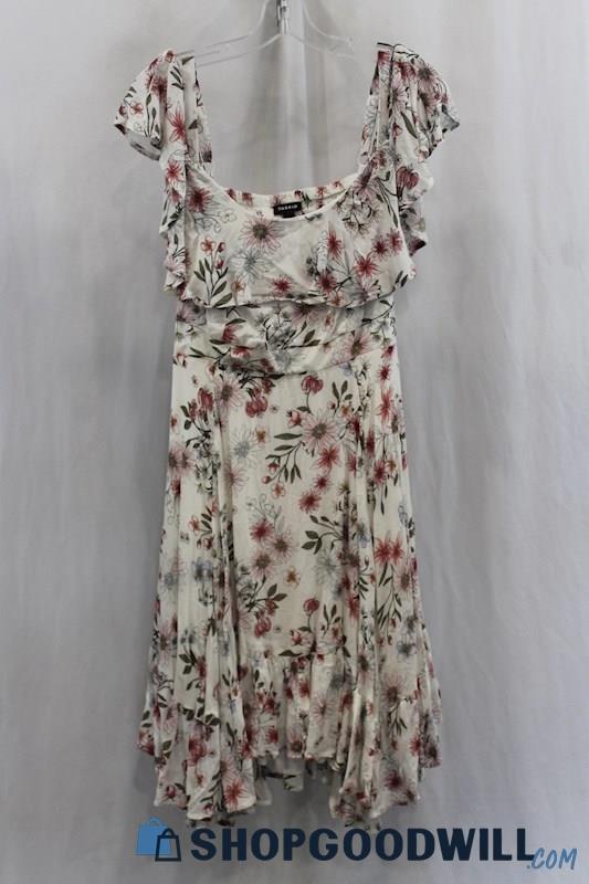 Torrid Women's White/Pink Floral Print Sundress SZ 1X