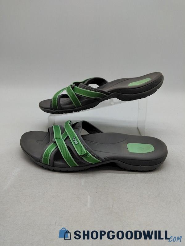 TEVA TIRRA WOMEN'S GREEN SLIDE SPORTY SANDALS SZ 8